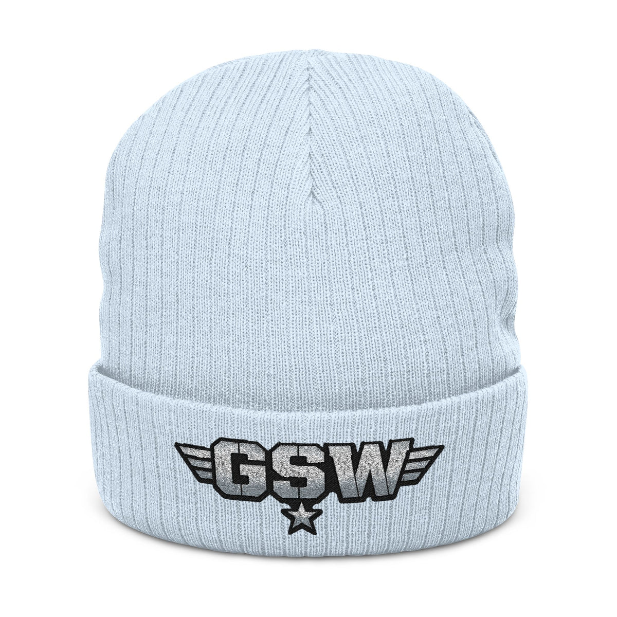 GSW Embroidered Ribbed Beanie
