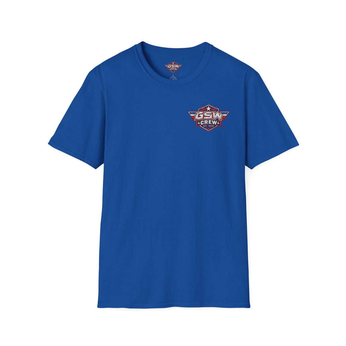 GSW Crew Patriotic Logo T-Shirt — Vintage Red, White & Blue Team Tee