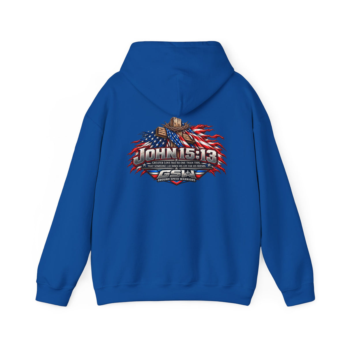 Hoodie - John 15:13 Patriotic American Flag Faith Sweatshirt