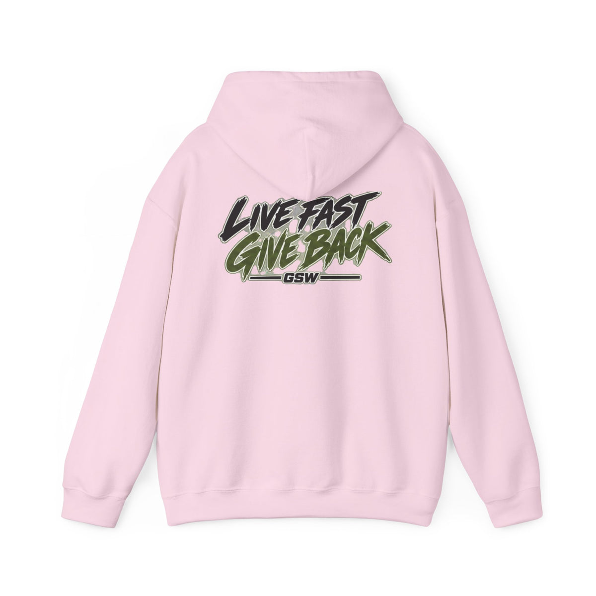 GSW Crew Hoodie — "Live Fast Give Back" Urban Streetwear Pullover