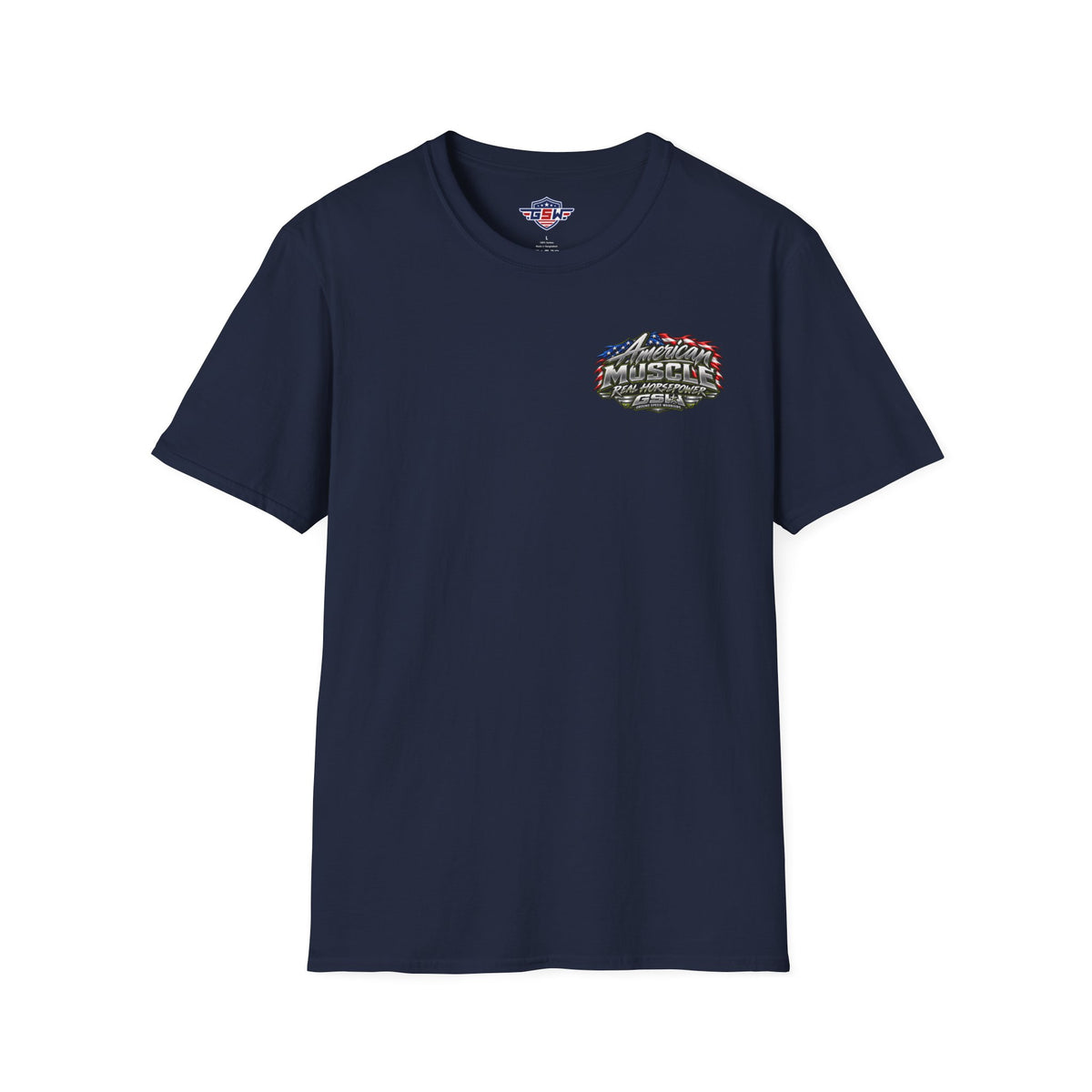 T-Shirt — American Muscle Patriotic Racing Tee ("American Muscle" Graphic)