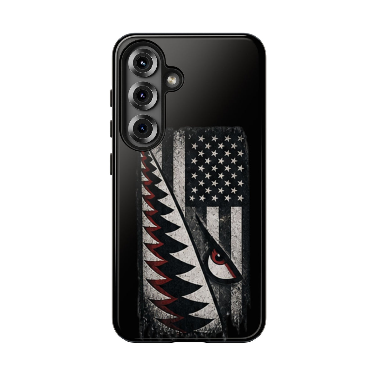 Distressed American Flag with A10 Shark Face Phone Case