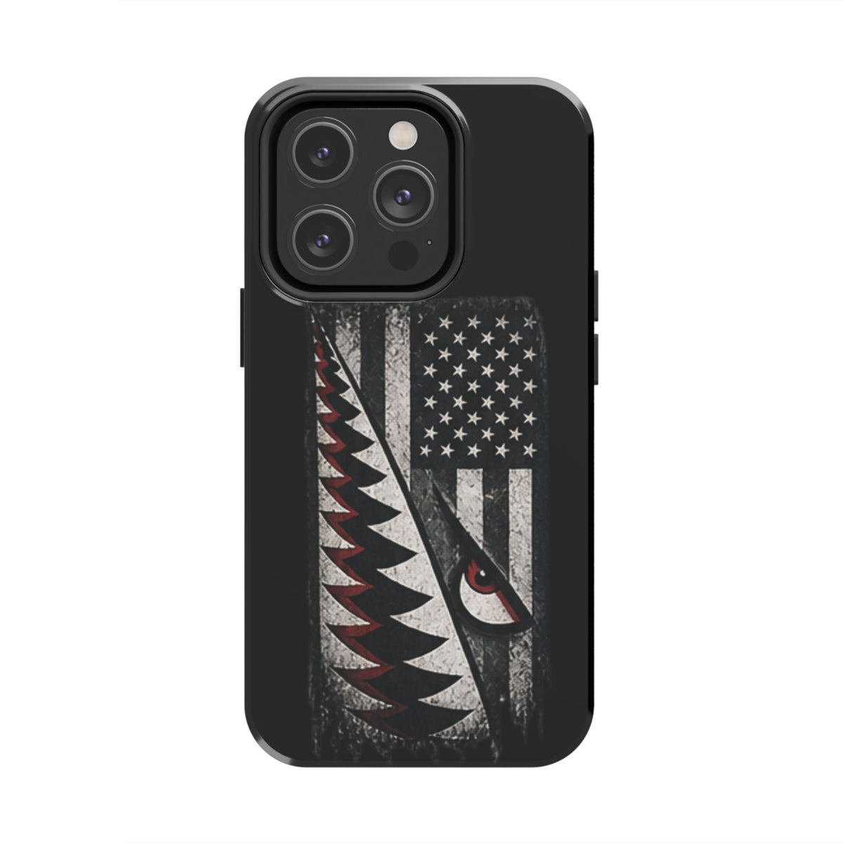 Distressed American Flag with A10 Shark Face Phone Case