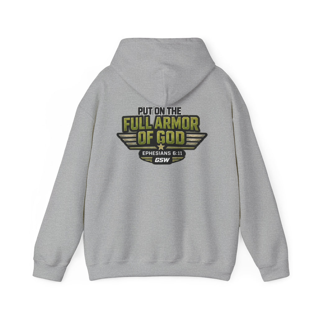 Full Armor of God Hoodie — "Put On The Full Armor of God" Christian Pullover
