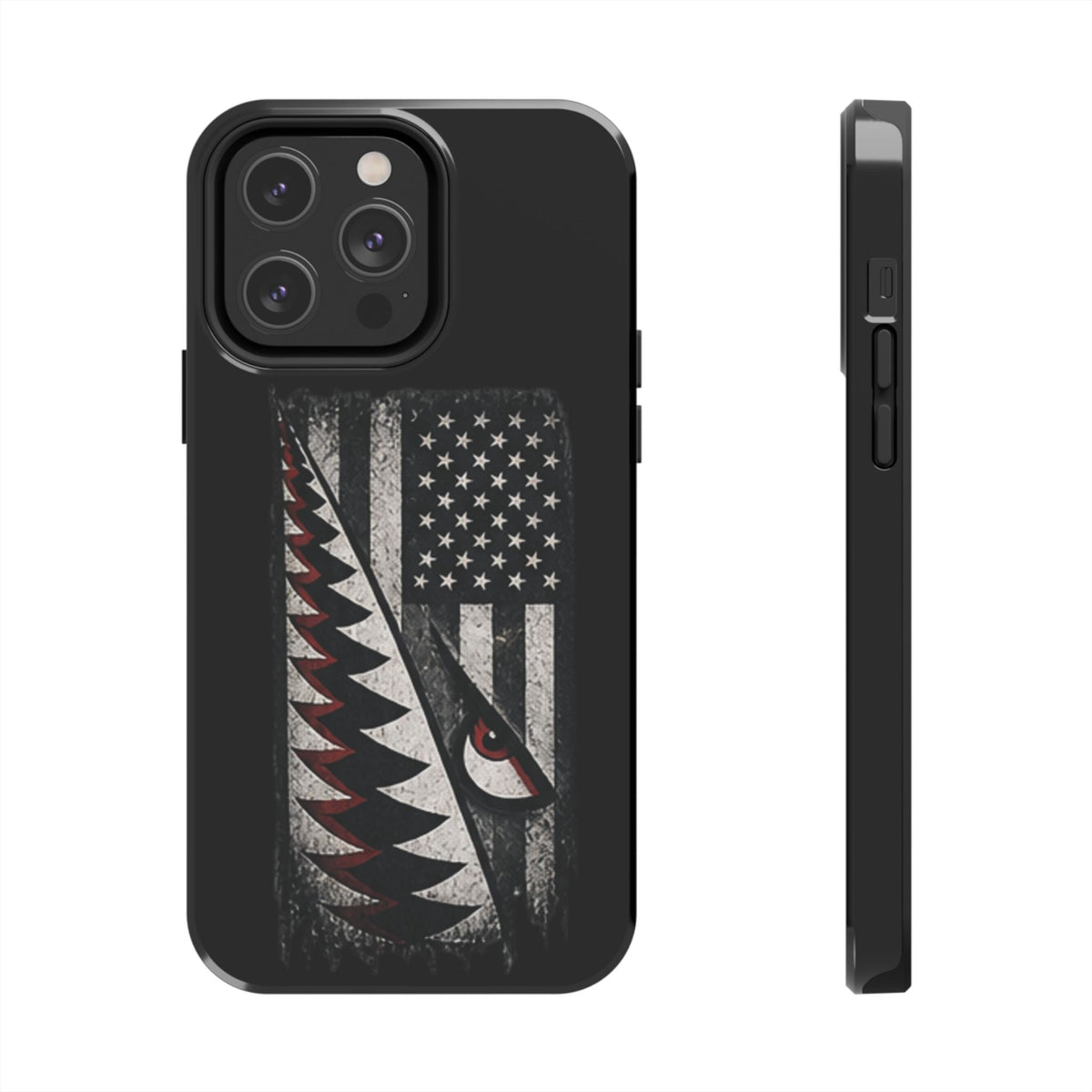 Distressed American Flag with A10 Shark Face Phone Case