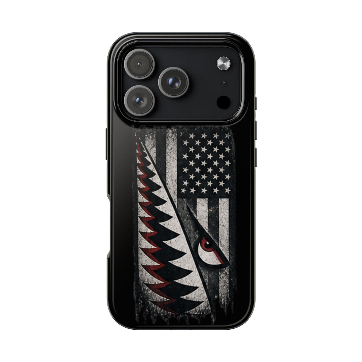 Distressed American Flag with A10 Shark Face Phone Case