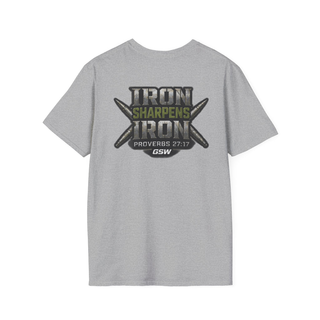 Iron Sharpens Iron T-Shirt — Christian Tee (Proverbs 27:17)