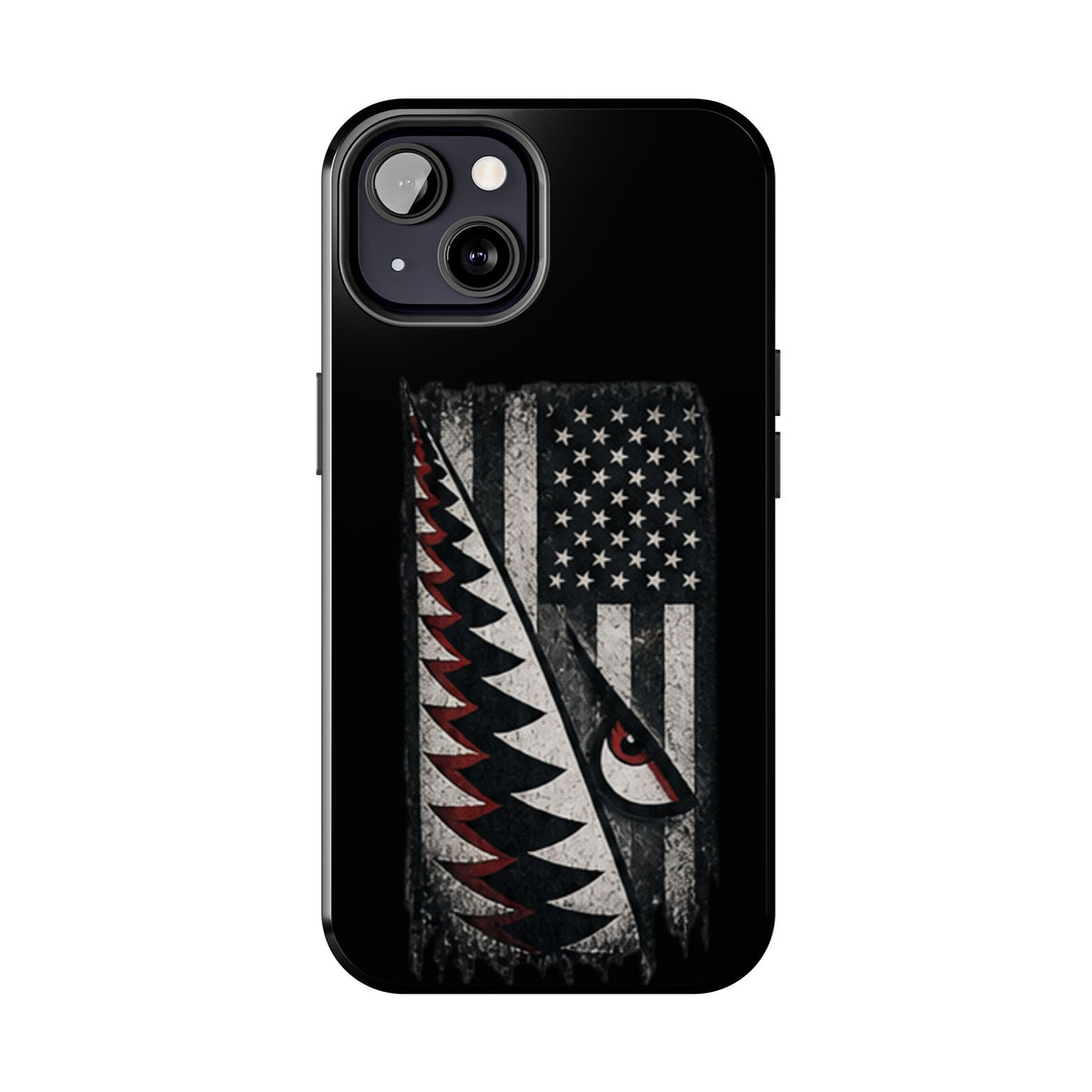 Distressed American Flag with A10 Shark Face Phone Case