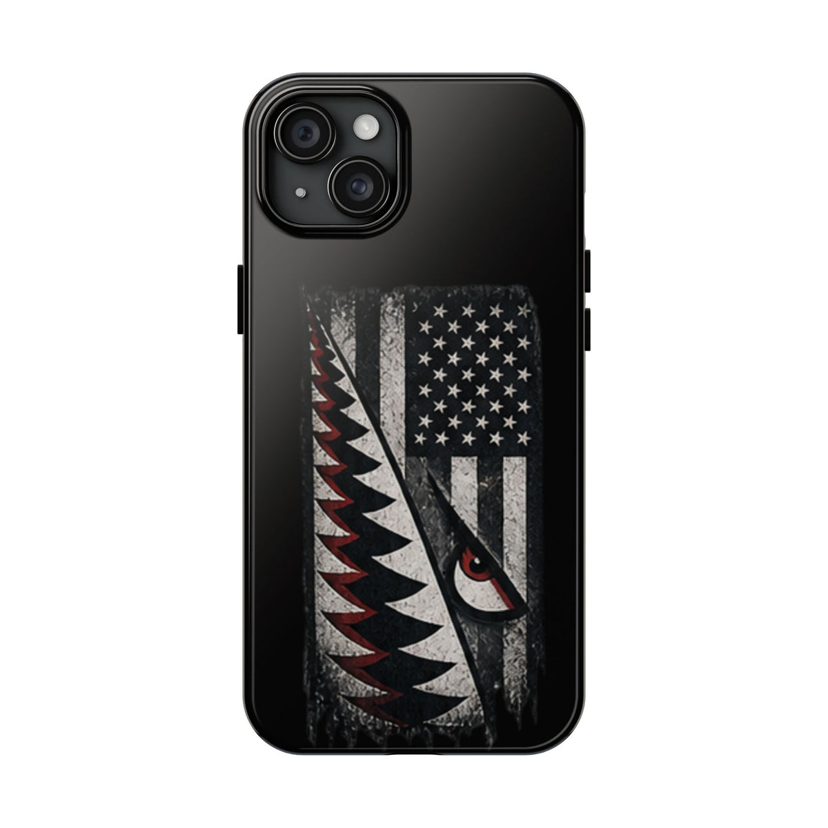 Distressed American Flag with A10 Shark Face Phone Case