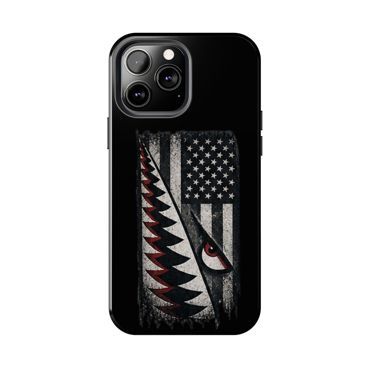 Distressed American Flag with A10 Shark Face Phone Case