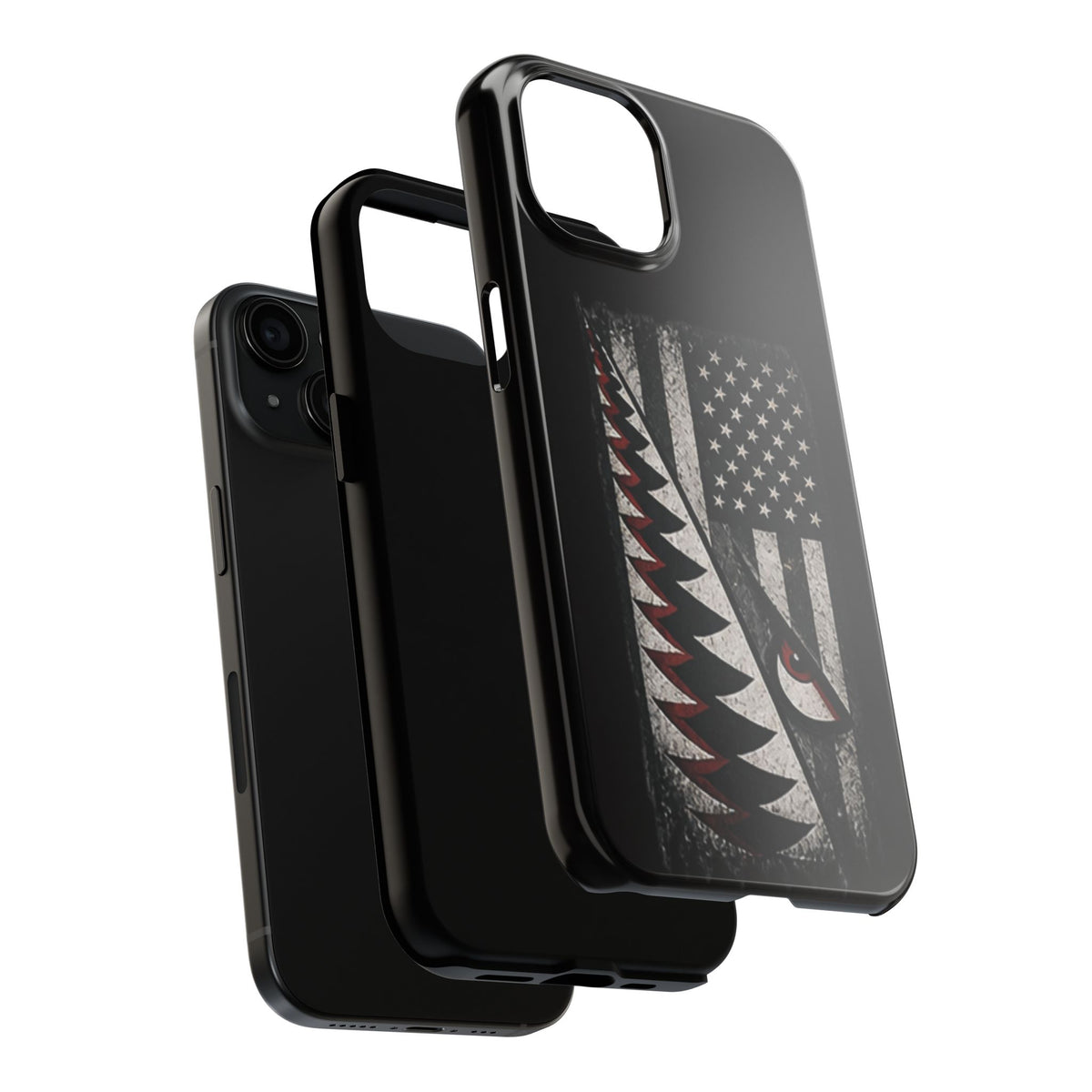 Distressed American Flag with A10 Shark Face Phone Case