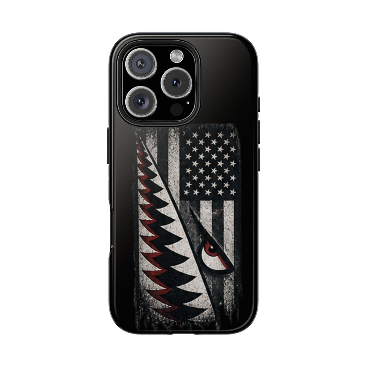 Distressed American Flag with A10 Shark Face Phone Case