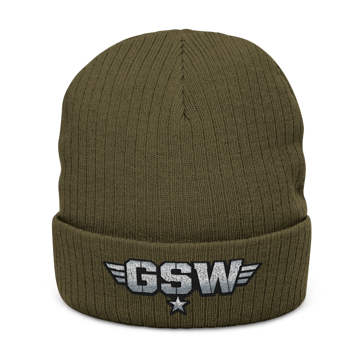 GSW Embroidered Ribbed Beanie
