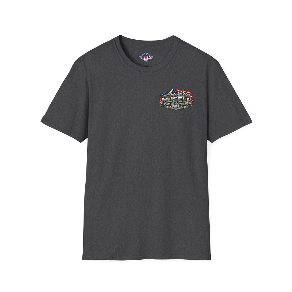 T-Shirt — American Muscle Patriotic Racing Tee ("American Muscle" Graphic)