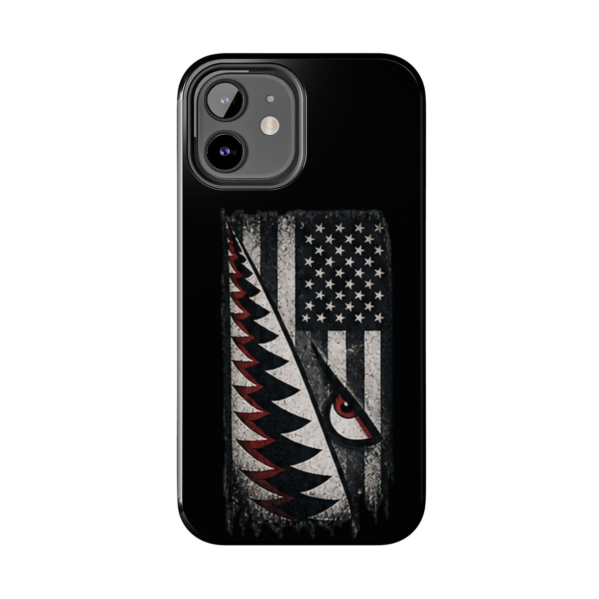 Distressed American Flag with A10 Shark Face Phone Case