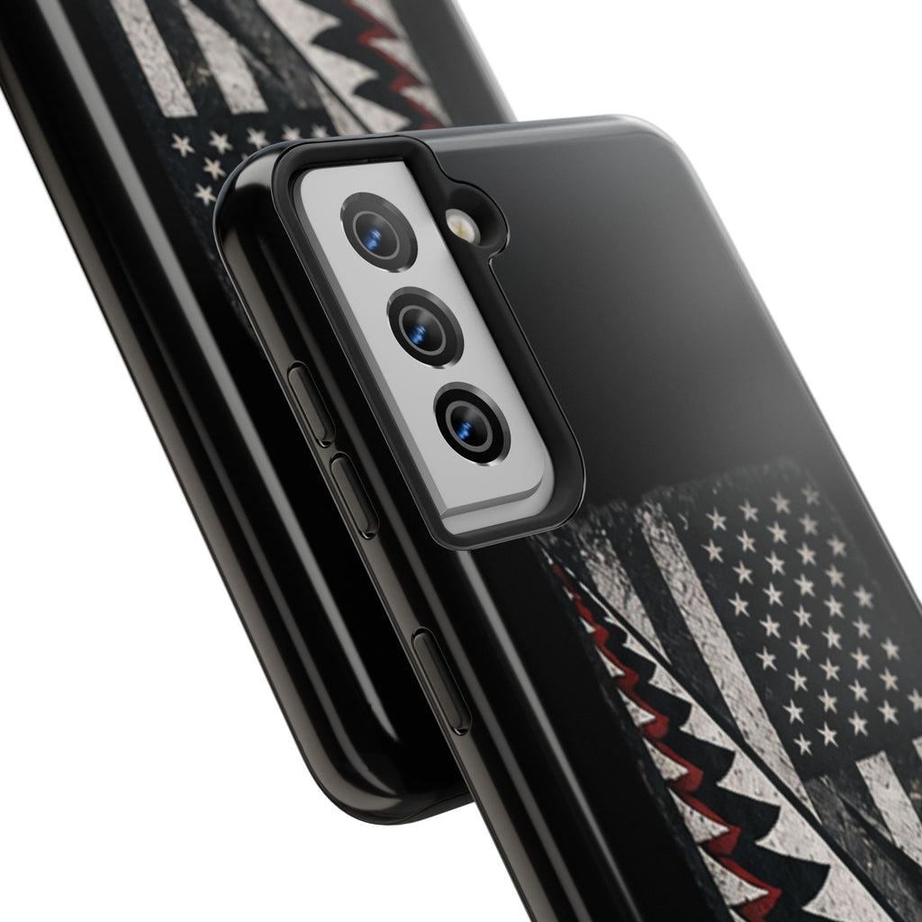 Distressed American Flag with A10 Shark Face Phone Case
