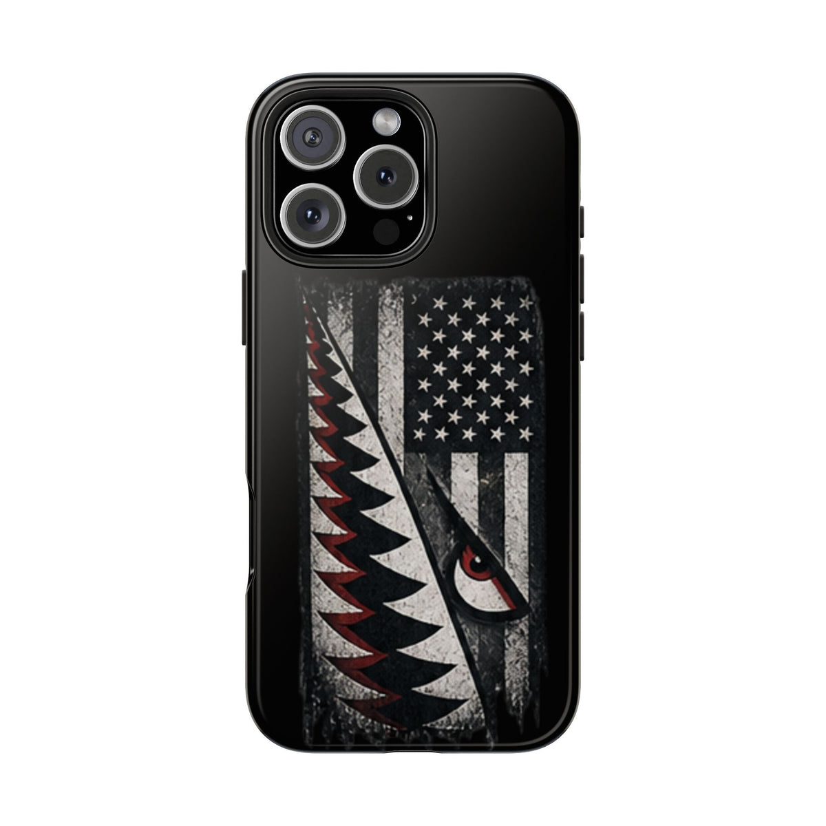 Distressed American Flag with A10 Shark Face Phone Case