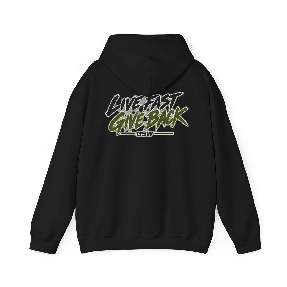 GSW Crew Hoodie — "Live Fast Give Back" Urban Streetwear Pullover