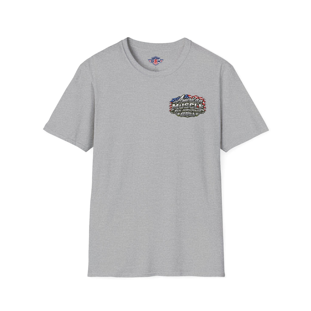 T-Shirt — American Muscle Patriotic Racing Tee ("American Muscle" Graphic)