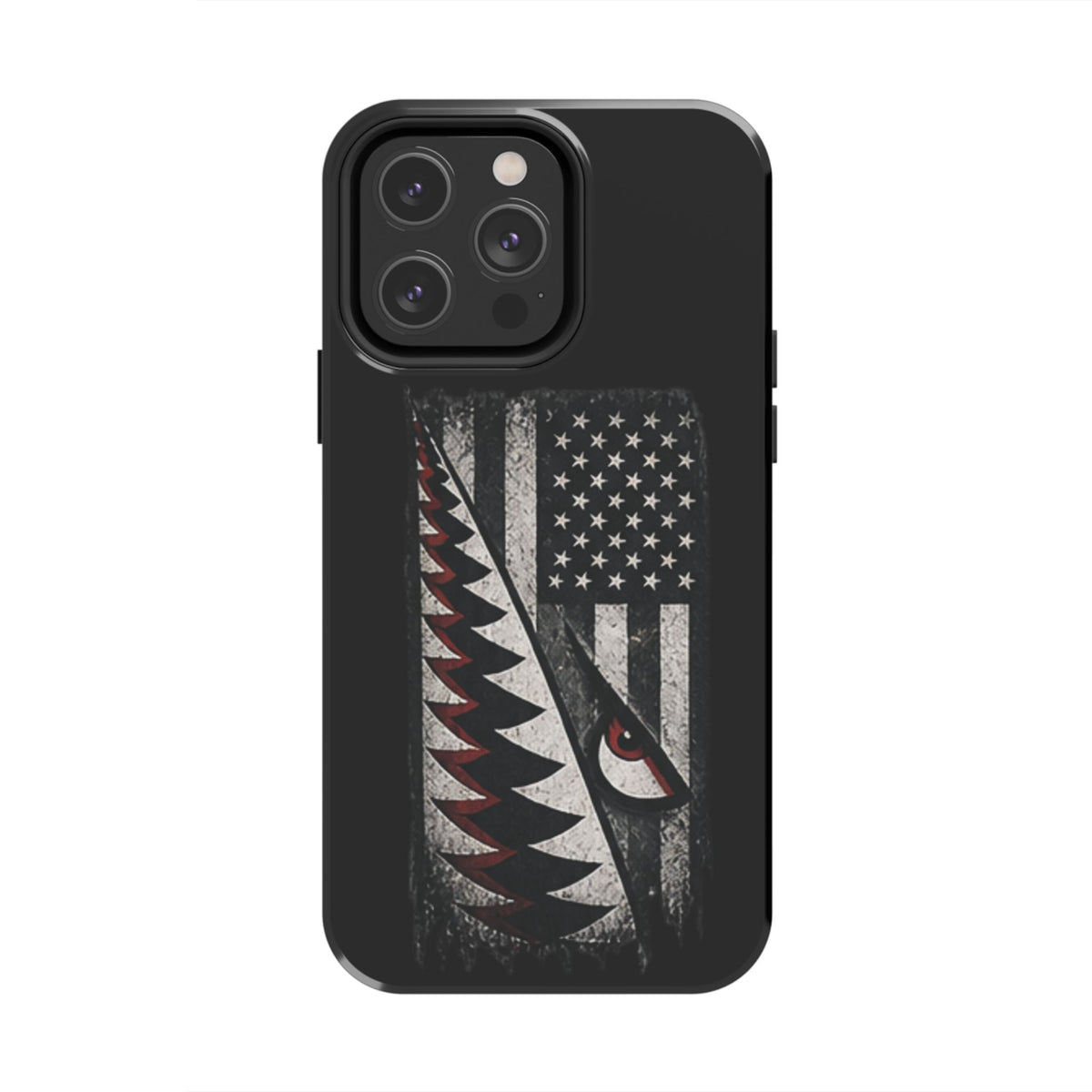 Distressed American Flag with A10 Shark Face Phone Case