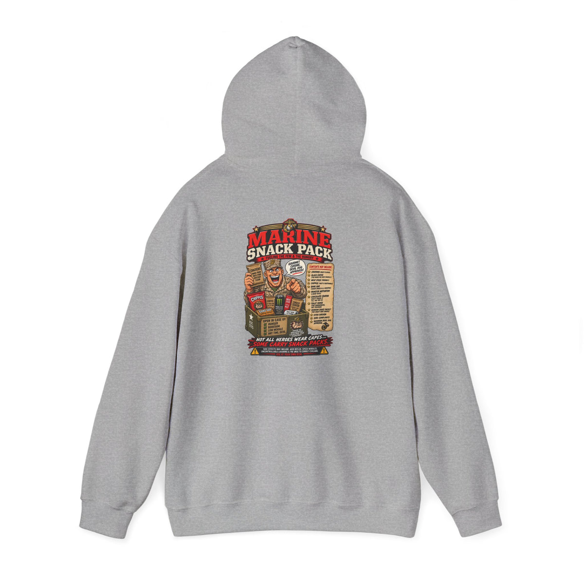Hoodie — 'Marine Snack Pack' Vintage Military Snack Graphic Pullover