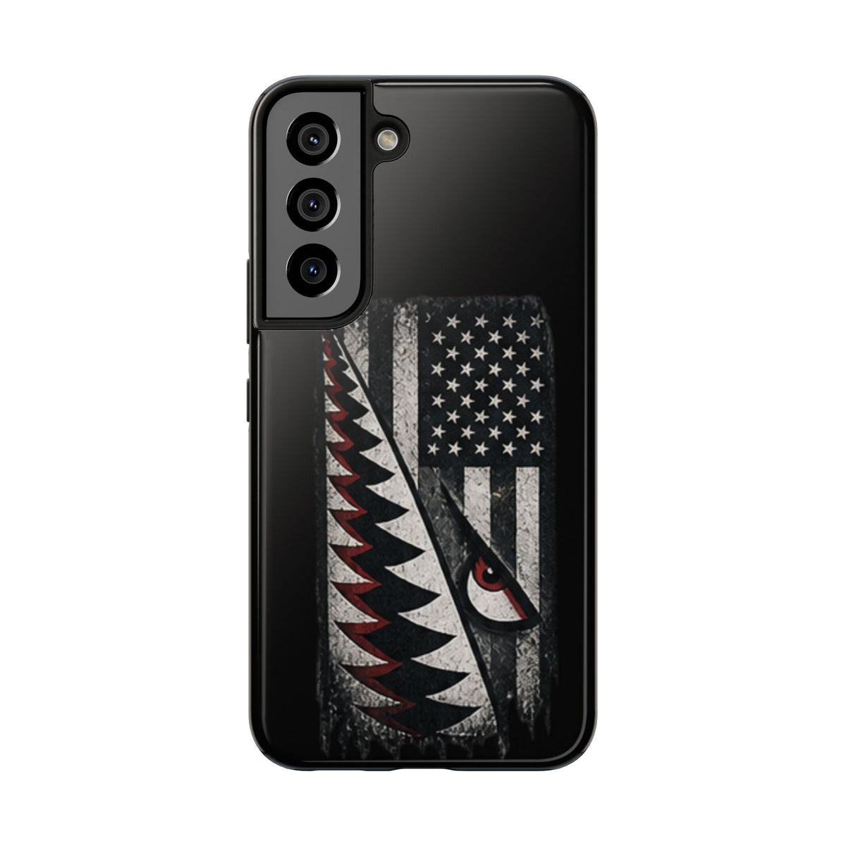 Distressed American Flag with A10 Shark Face Phone Case
