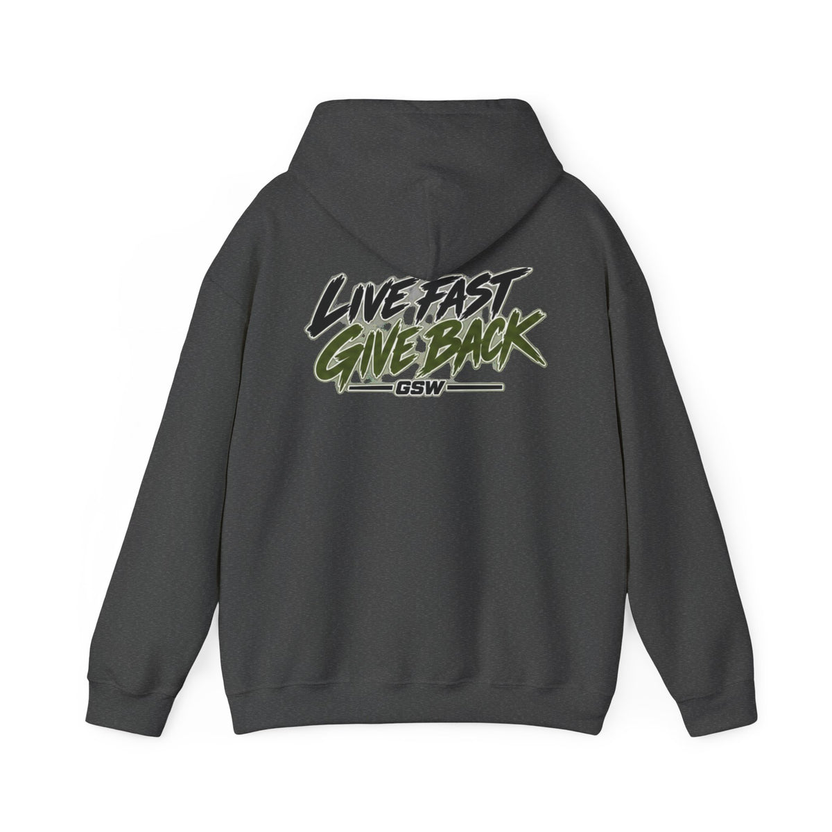 GSW Crew Hoodie — "Live Fast Give Back" Urban Streetwear Pullover