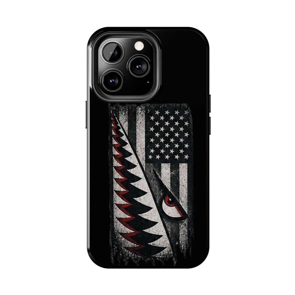 Distressed American Flag with A10 Shark Face Phone Case