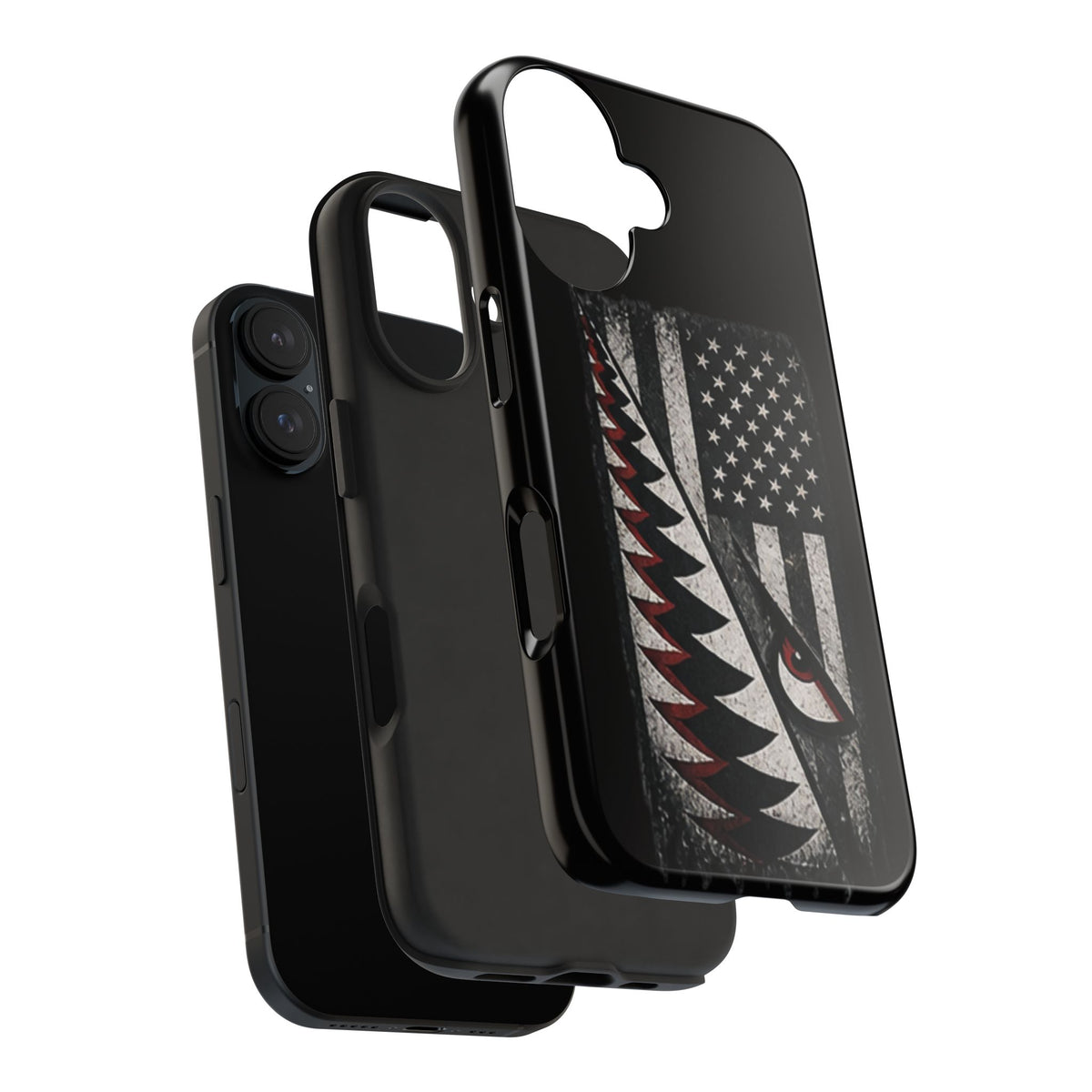 Distressed American Flag with A10 Shark Face Phone Case