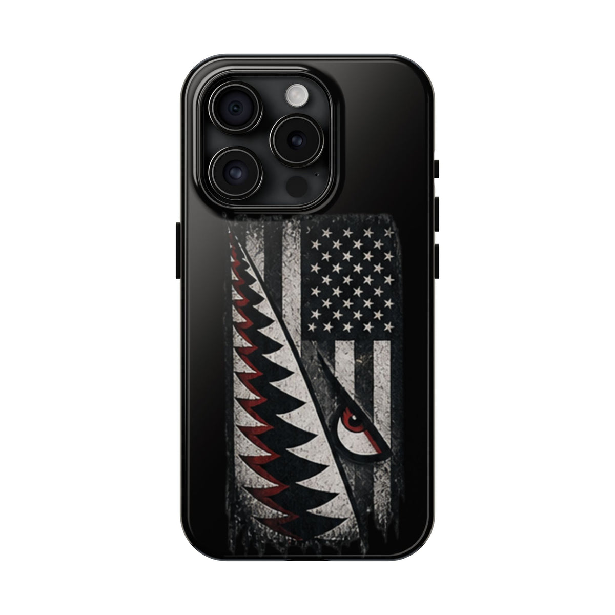 Distressed American Flag with A10 Shark Face Phone Case