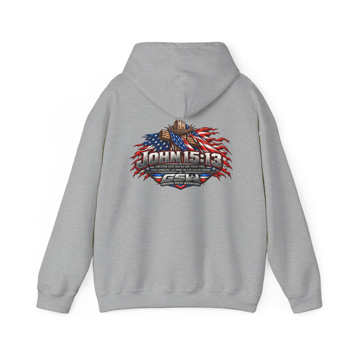 Hoodie - John 15:13 Patriotic American Flag Faith Sweatshirt