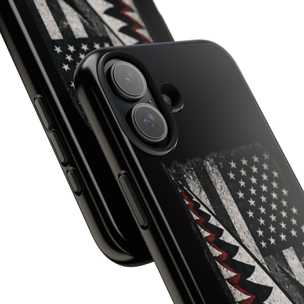 Distressed American Flag with A10 Shark Face Phone Case