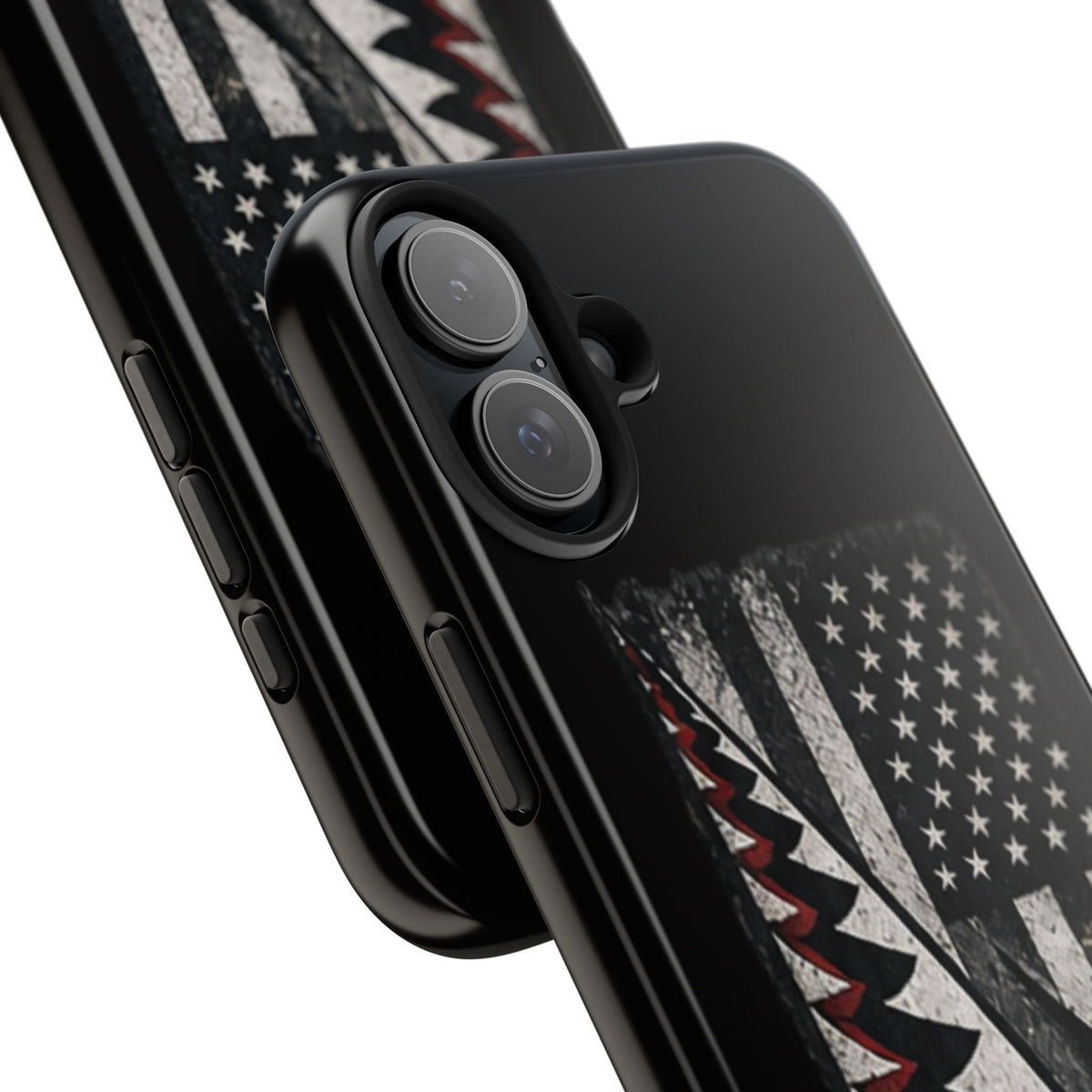 Distressed American Flag with A10 Shark Face Phone Case