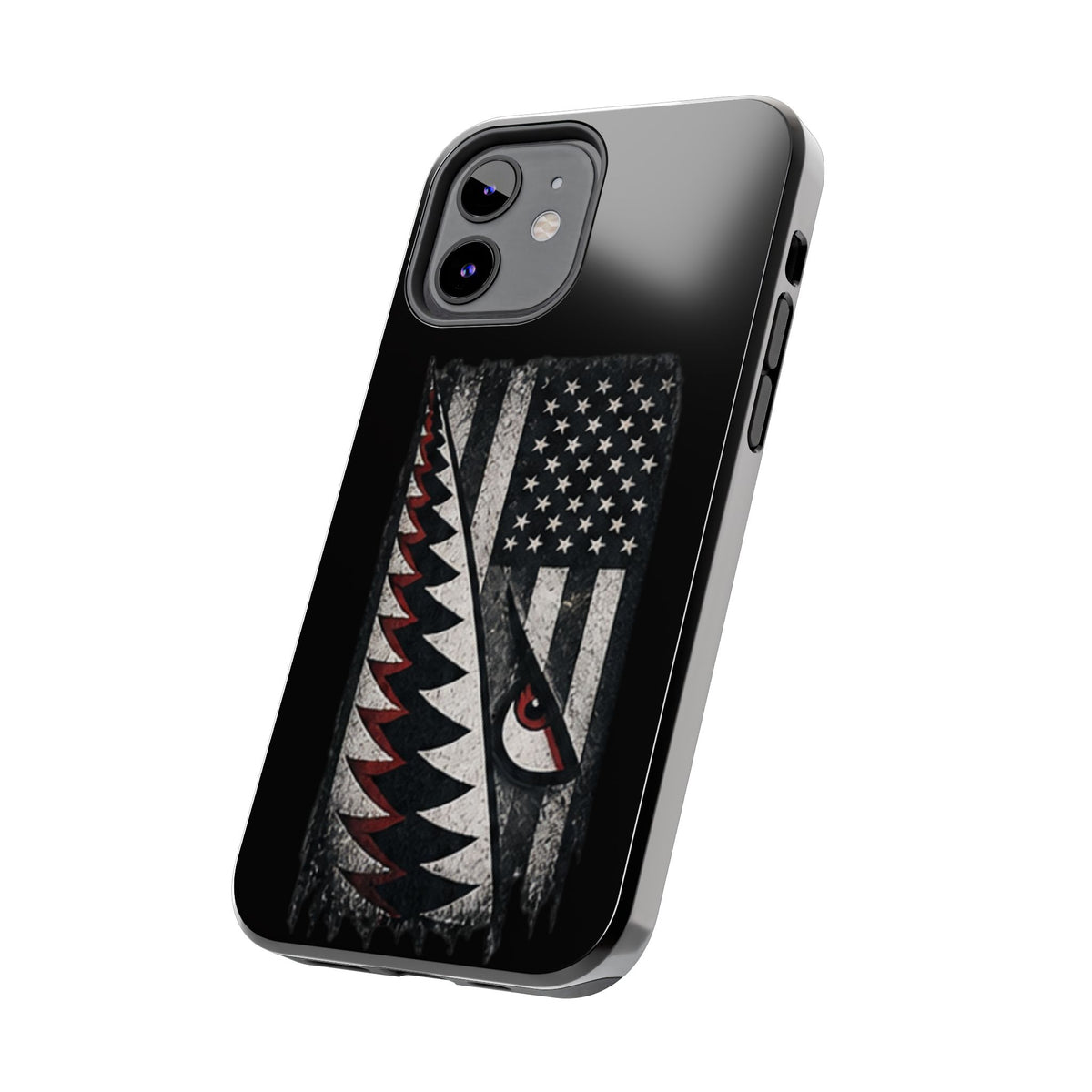 Distressed American Flag with A10 Shark Face Phone Case