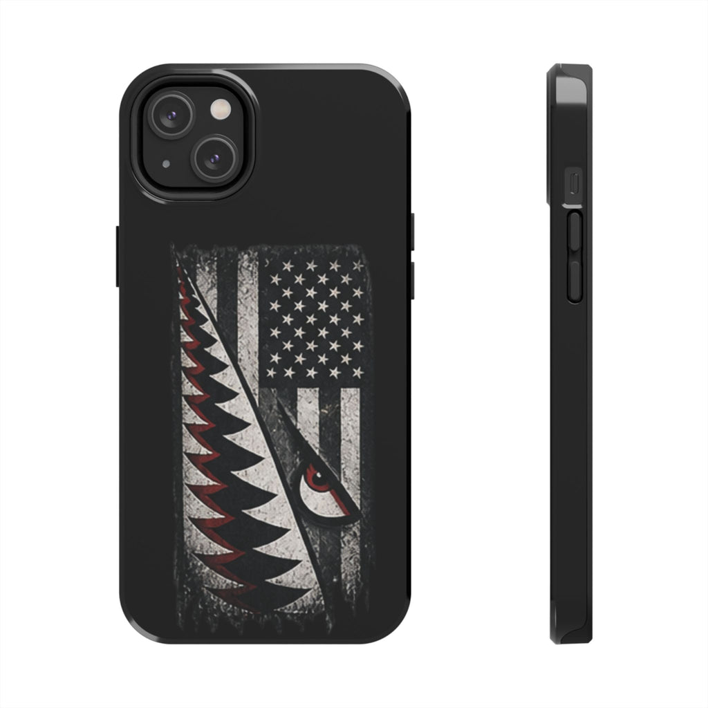 Distressed American Flag with A10 Shark Face Phone Case
