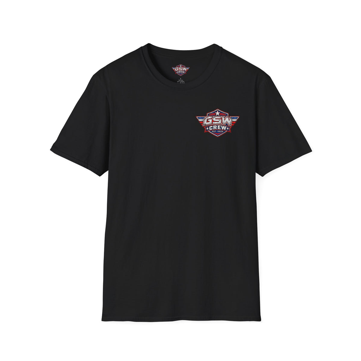GSW Crew Patriotic Logo T-Shirt — Vintage Red, White & Blue Team Tee