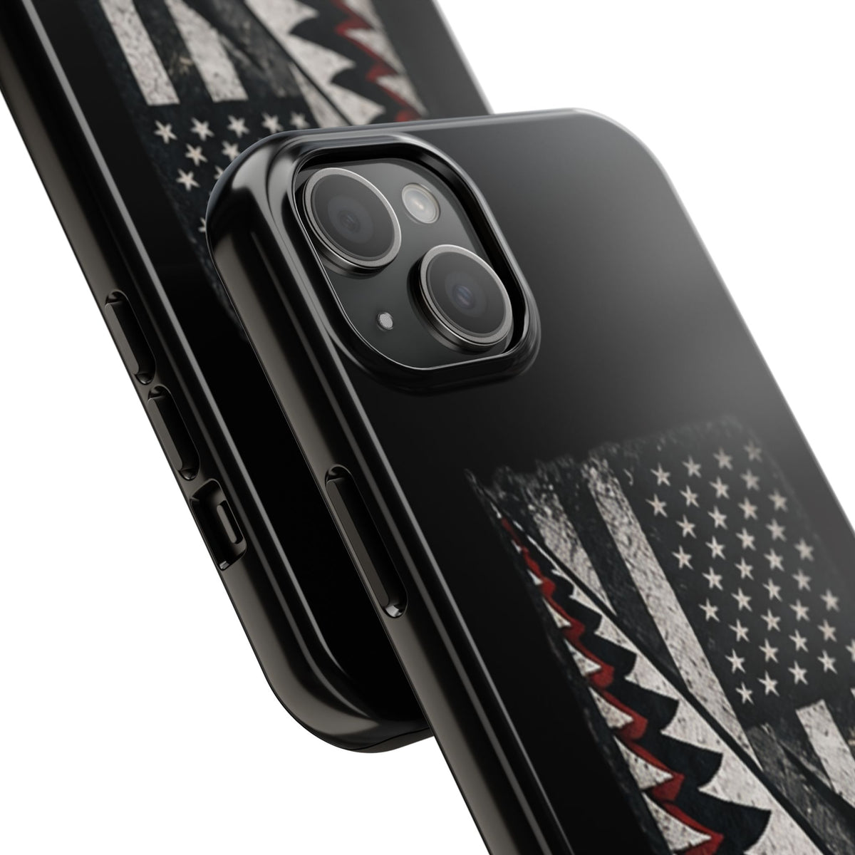 Distressed American Flag with A10 Shark Face Phone Case