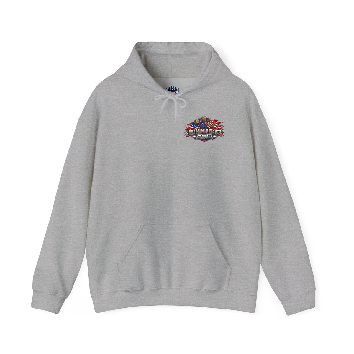 Hoodie - John 15:13 Patriotic American Flag Faith Sweatshirt