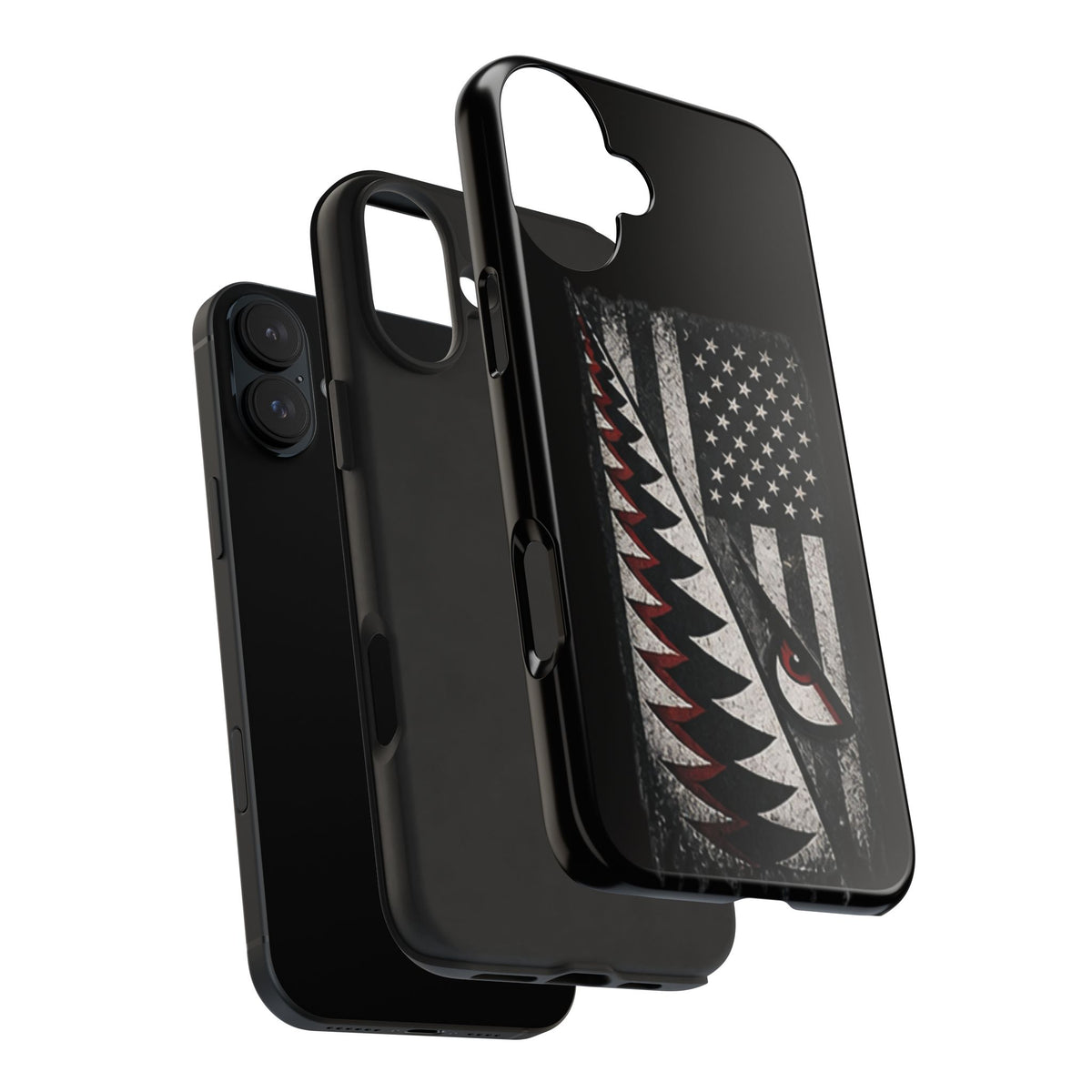 Distressed American Flag with A10 Shark Face Phone Case