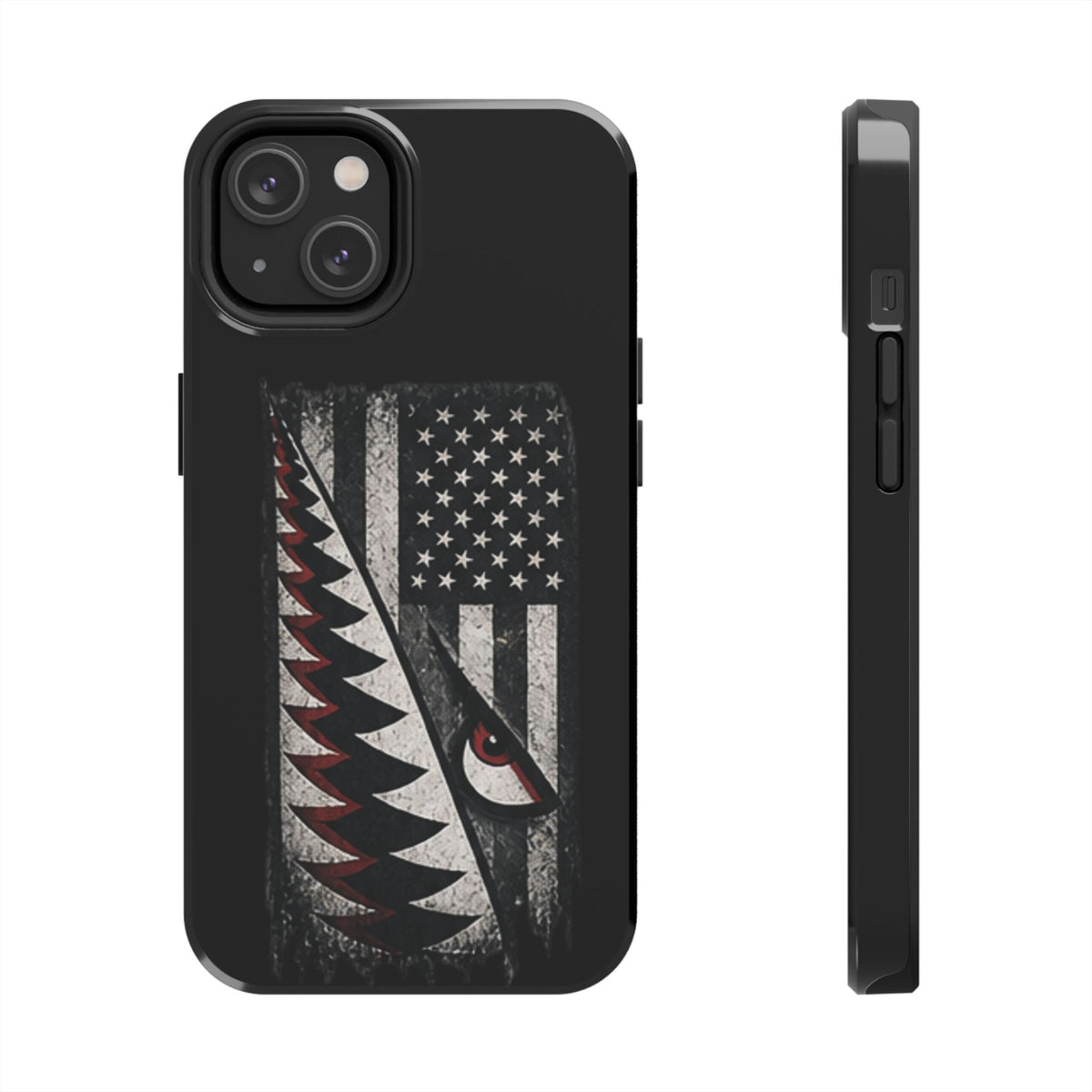 Distressed American Flag with A10 Shark Face Phone Case