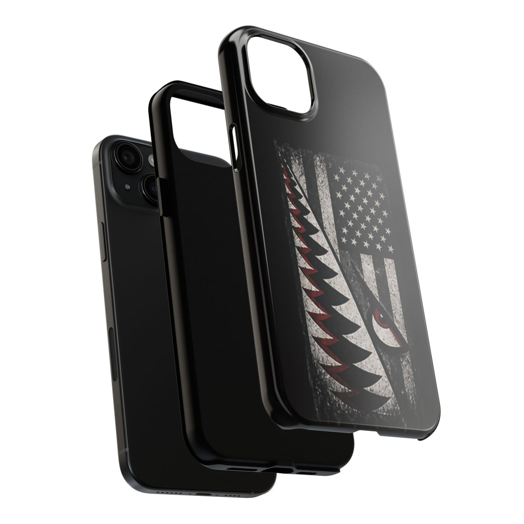 Distressed American Flag with A10 Shark Face Phone Case
