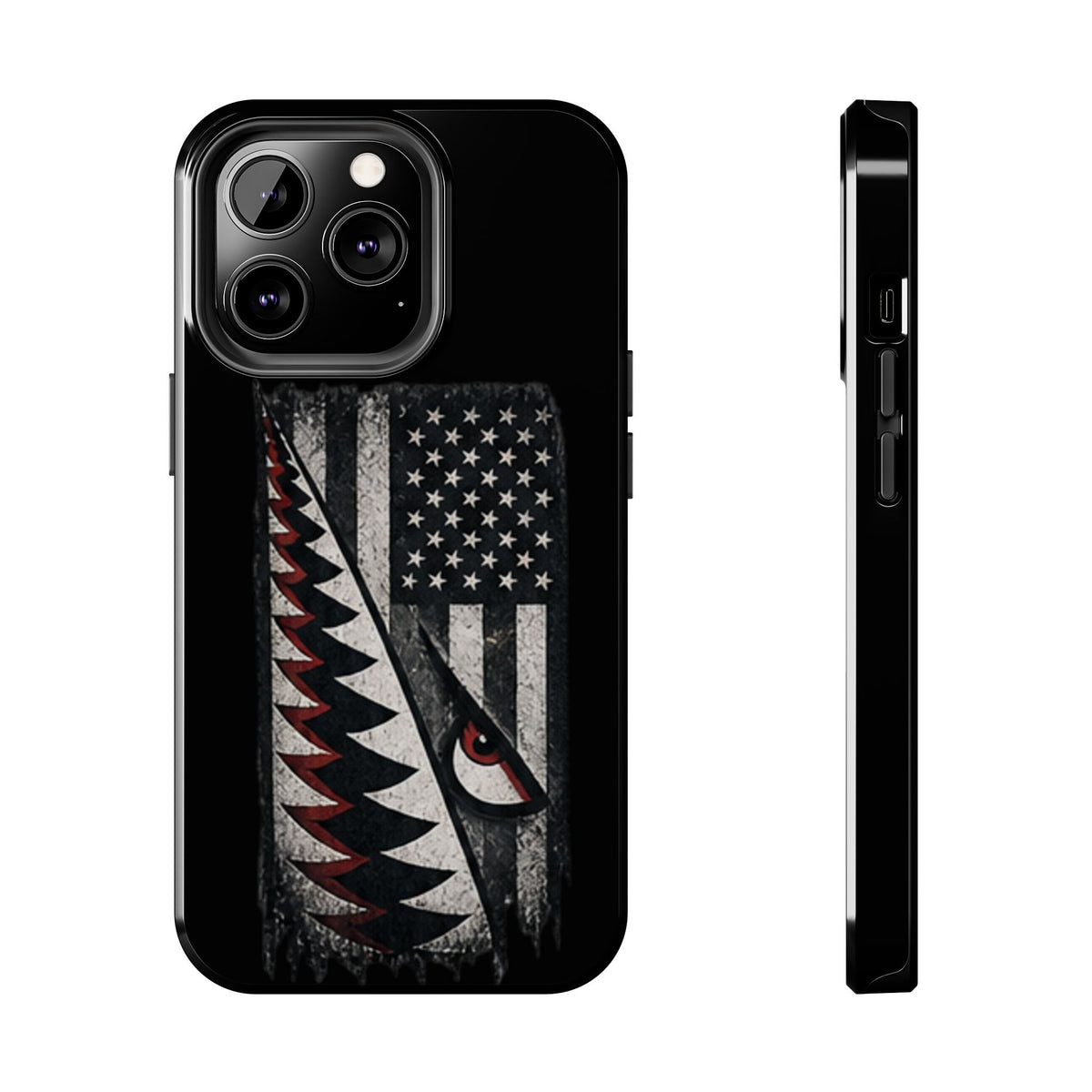 Distressed American Flag with A10 Shark Face Phone Case