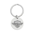 Engraved Stainless Steel Round Keychain — Military Stencil 'F.A.F.O' Badge Design