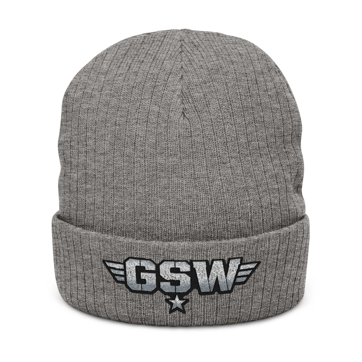 GSW Embroidered Ribbed Beanie