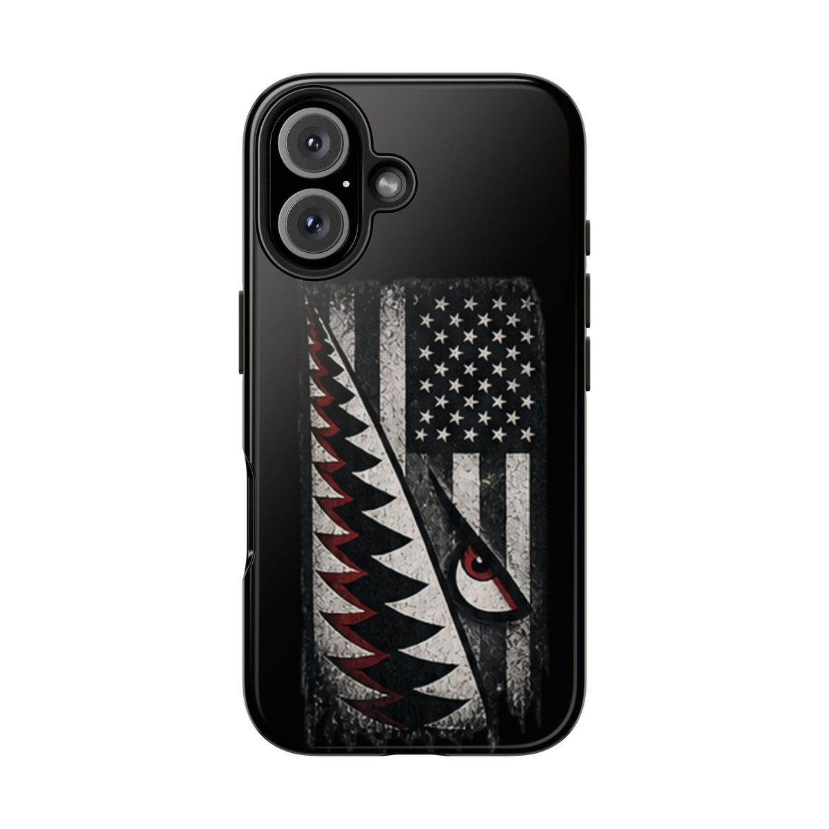 Distressed American Flag with A10 Shark Face Phone Case