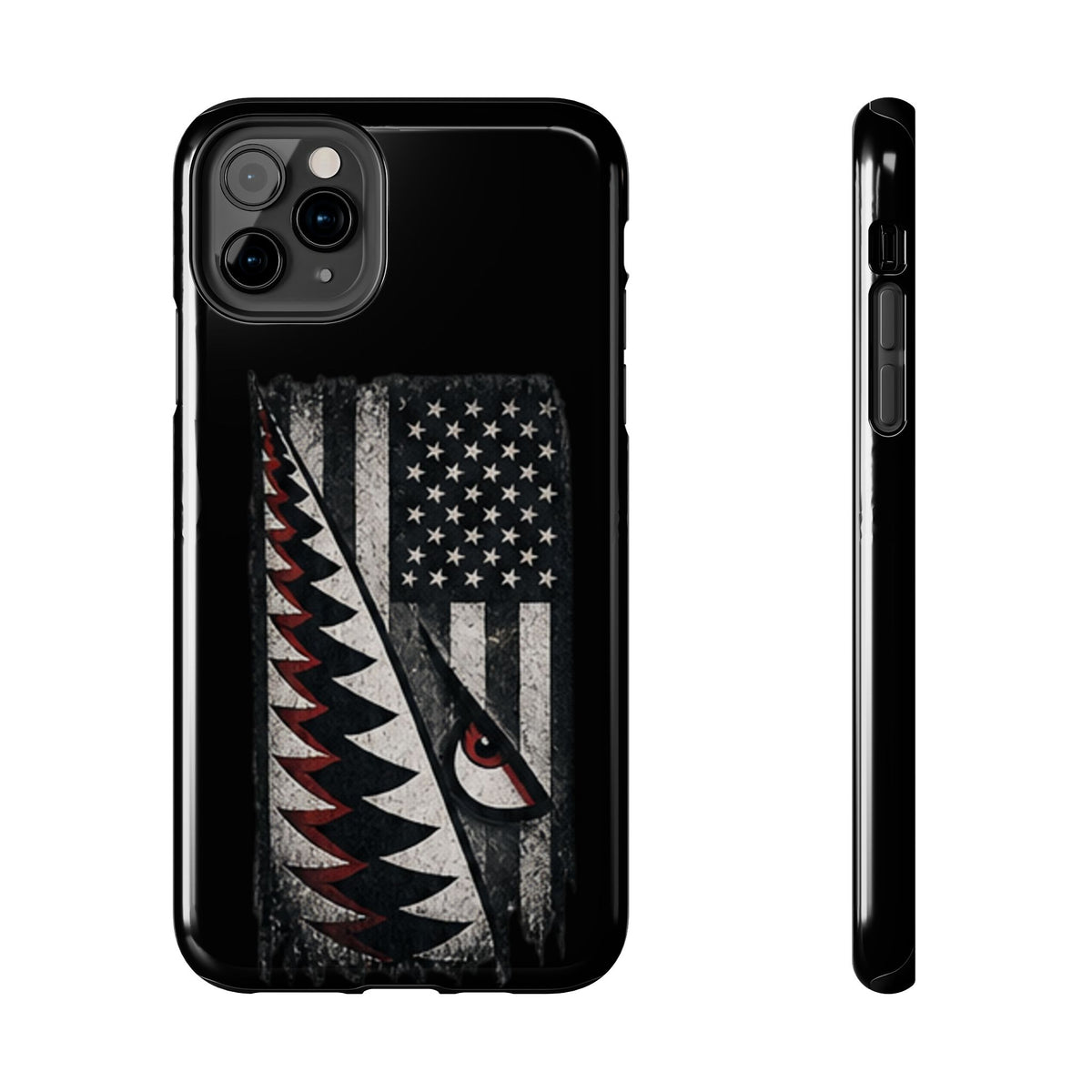 Distressed American Flag with A10 Shark Face Phone Case