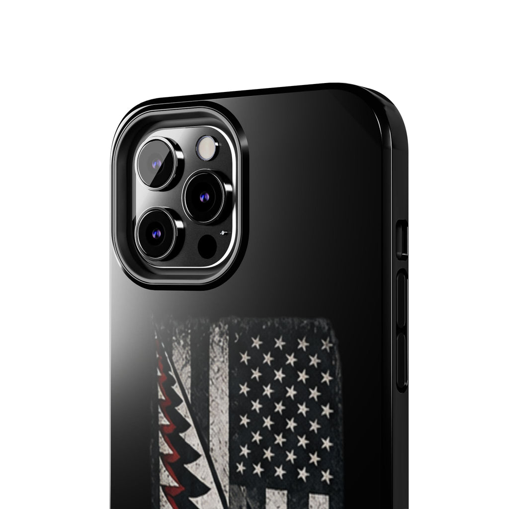 Distressed American Flag with A10 Shark Face Phone Case