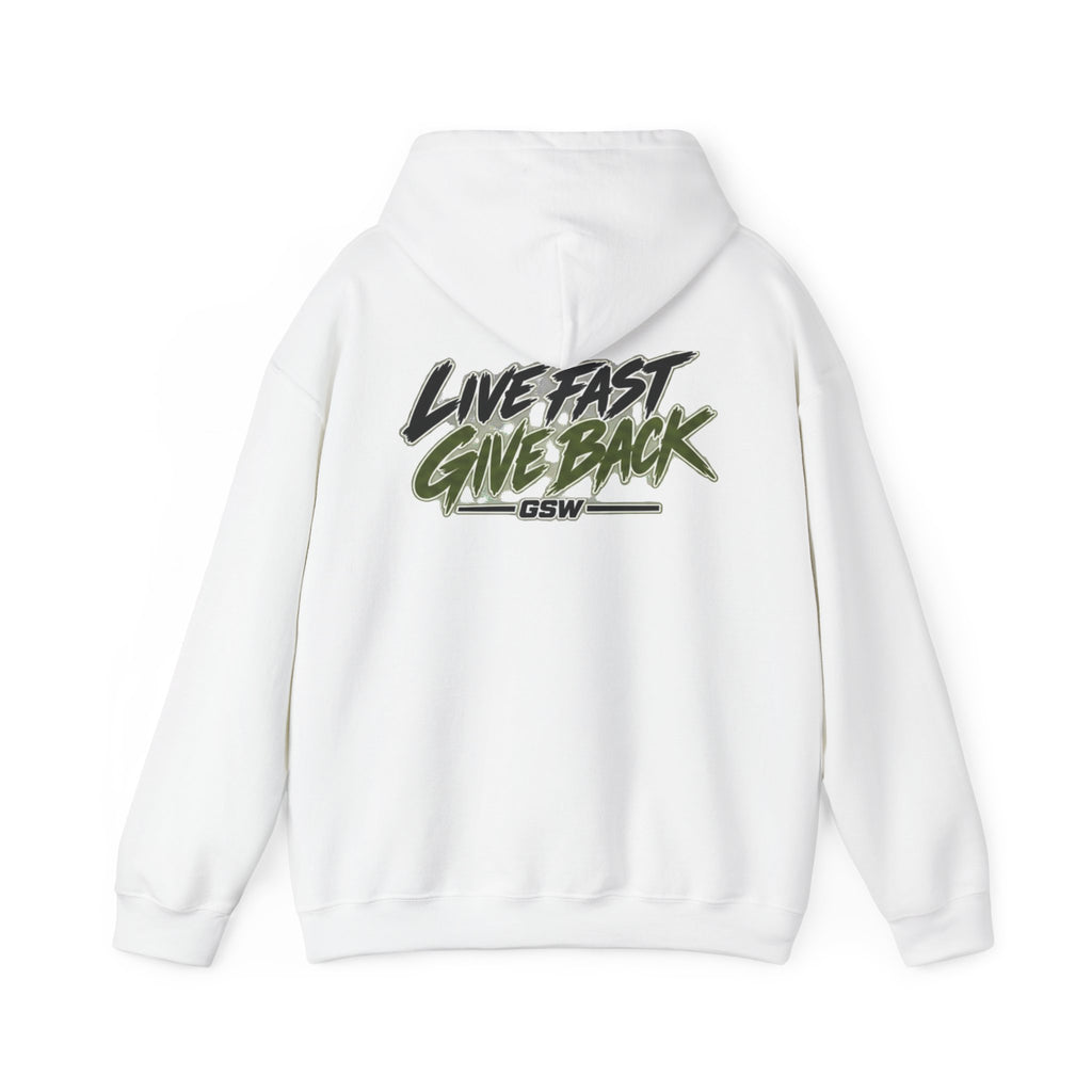 GSW Crew Hoodie — "Live Fast Give Back" Urban Streetwear Pullover