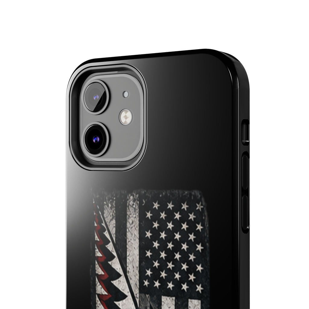 Distressed American Flag with A10 Shark Face Phone Case