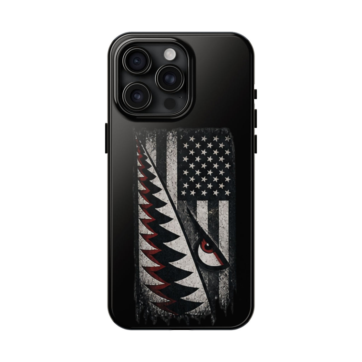 Distressed American Flag with A10 Shark Face Phone Case